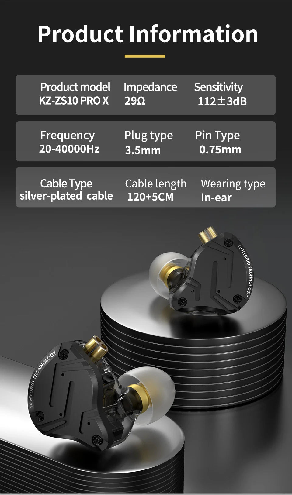 Hybrid In-ear Earphone Sport Noise Cancelling Headset PRO