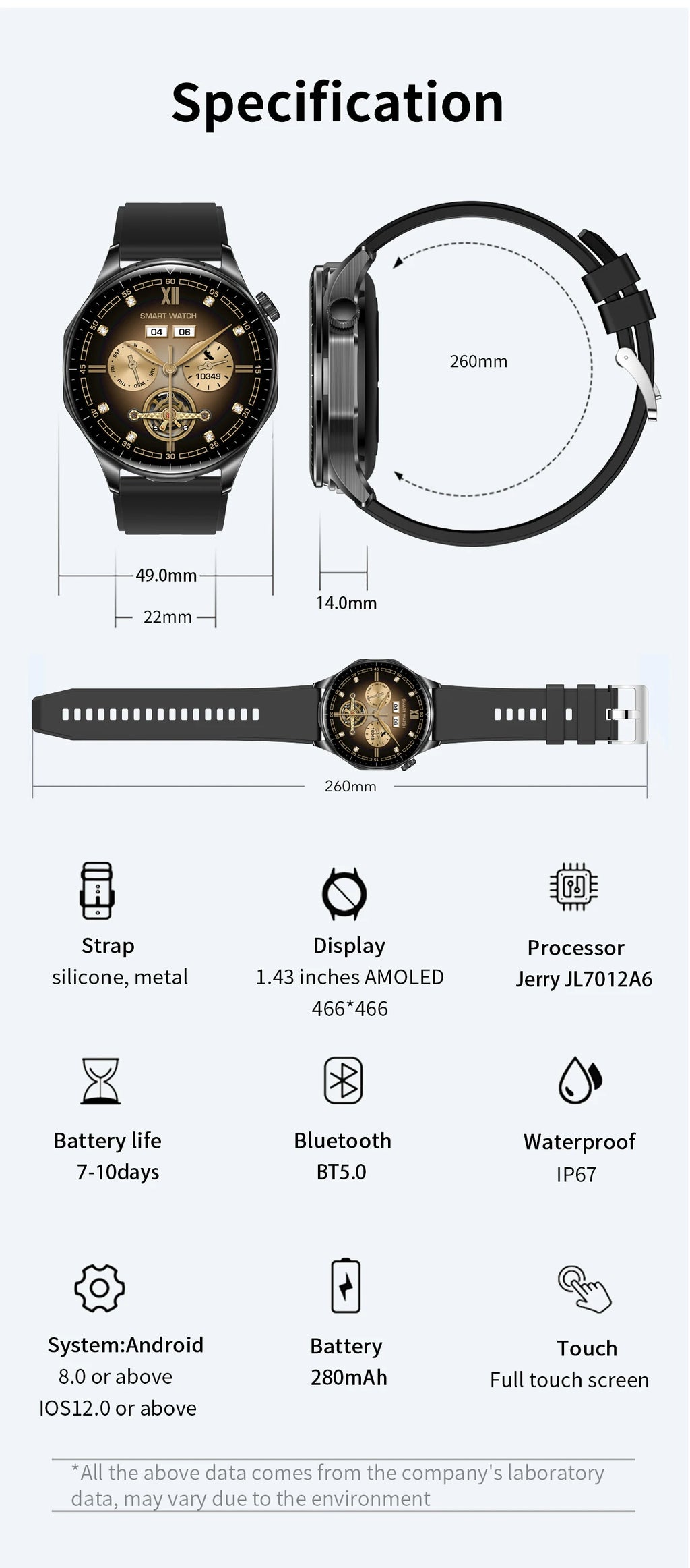 2-in-1 Smart Watch & Wireless Earbuds – Fitness Tracker with Bluetooth Music