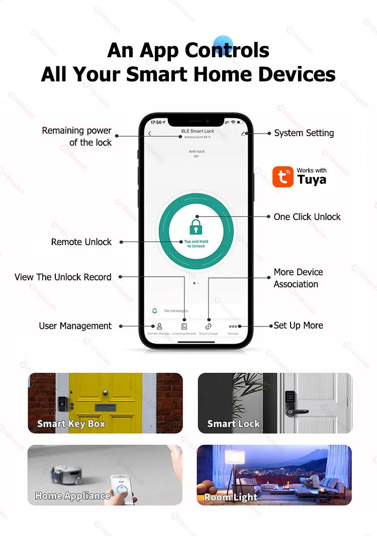 Smartkey Lock Box Home Key Wireless Smart-lock Box Electronic Key Box App Digital Code Bluetooth Key Safe Padlock for Host