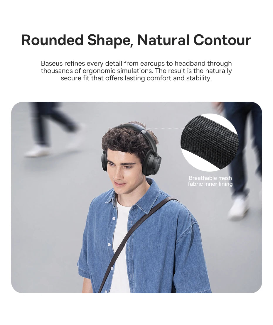 Wireless Headphones Bluetooth 6.0 Noise Canceling