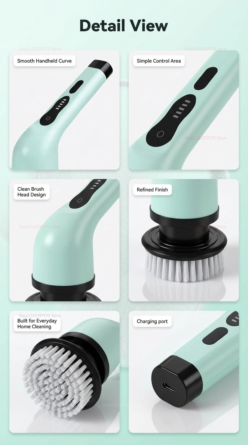 2026 Wireless Electric Cleaning Brush Multipurpose Rotating Cleaner for Bathroom Kitchen Windows Car Auto Household Dishwasher