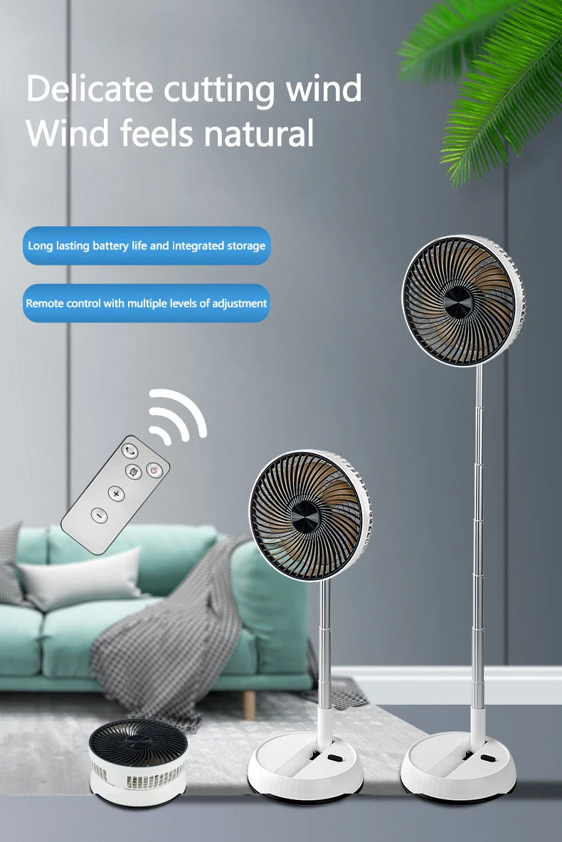 Portable Oscillating Standing Fan with Remote Controller Foldable