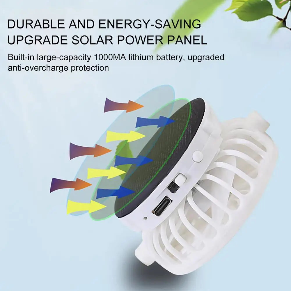 Sunhat with Solar Fan Outdoor Sun Protection Hat USB Rechargeable Fan