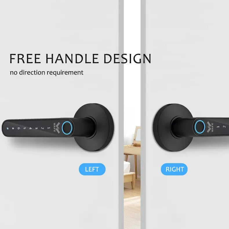 Phantom Password Fingerprint  Smart Management APP Handle  Door Lock for Home Office Hotel Multiple Unlocks way